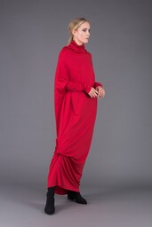 Mia red side knot dressi