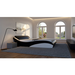 Łóżko z pojemnikiem Stilo-2 Lux Premium led beżowo-brązowe