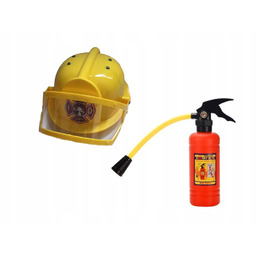 Zestaw Strażaka Fireman Kask Zabawkowa Gaśnica