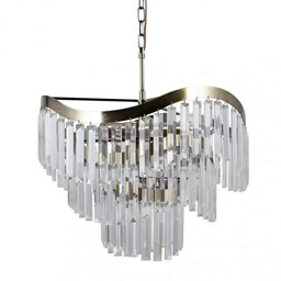 Lampa wisząca kryształowa 8-punktowa antyczny brąz PND-44544-8