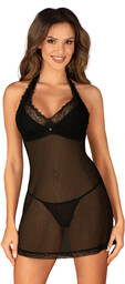 Obsessive Medilla Chemise & Thong Black
