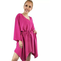 Piękna luźna sukienka mini asymetryczna-3XL/4XL