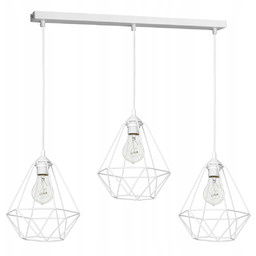 Lampa Sufitowa Basket Biały Metalowy Klosz 3xE27 70x100cm