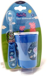 Szczoteczka do zębów z czasomierzem + kubek, Peppa,