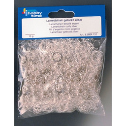 Glorex Lamettahair kręcone, włosy lametty, srebrny, 13 x