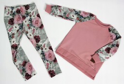 Komplet bluza i legginsy kwiaty róże, bawełna, produkt