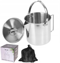 Mil- Tec, Czajnik turystyczny, na ognisko. Stainless Steel,