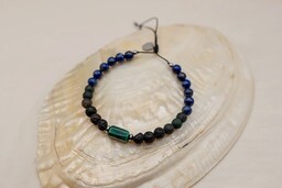 Pakamera Bransoletka Męska Malachit Lapis Lazuli Agat