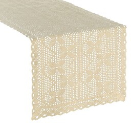 Eurofirany Obrus bieżnik 40x140 Martha beżowy jasny ażurowy