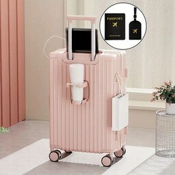 Piękna Walizka twarda kabinowa 35L Pudrowy Róż Różowa