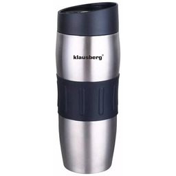 KLAUSBERG Kubek termiczny KB-7542 Srebrno-czarny 380 ml