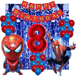 SPIDER MAN ZESTAW BALONY KURTYNA 8 URODZINY