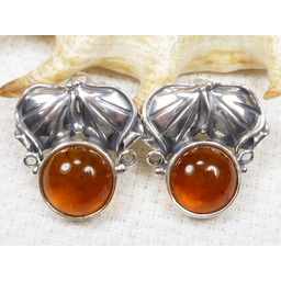 Kolczyki srebrne z bursztynem, handmade 202-2