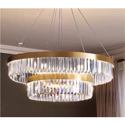 Luxita Double - żyrandol kryształowy LED 80cm złoty