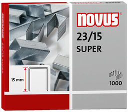Zszywki Novus 23/15 SUPER x1000 do zszywaczy heavy