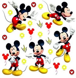 Mickey Mouse DKs 3802 naklejka ścienna, folia wielokolorowa,