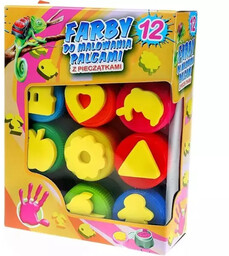 Farby do malowania palcami 12 kolorów - Titanum