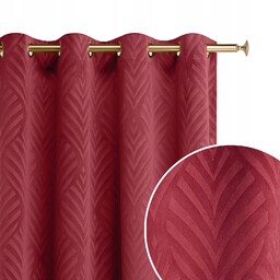 Zasłona gotowa welurowa do salonu na przelotkach bordo