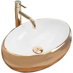 Rea Umywalka nablatowa Rea Linda Gold White