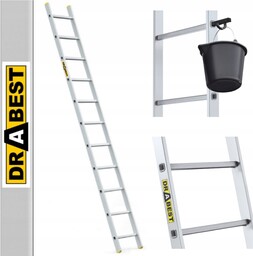 Drabina aluminiowa przystawna 1x11 Pro Drabest+hak