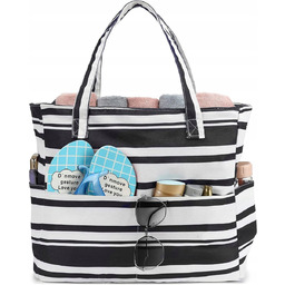 Torba Plażowa Damska Wodoodporna Duża Z Kieszeniami Suwakiem