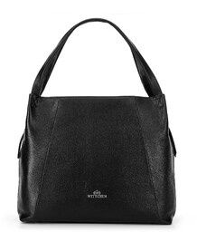 Damska torebka typu worek ze skóry czarno -