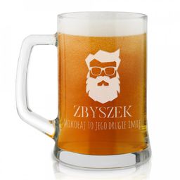 Kufel szklany do piwa z grawerem dla niego