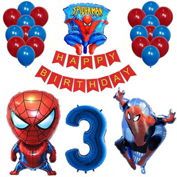 SPIDER MAN BALONY ZESTAW NA 3 URODZINY