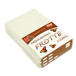 KARO Prześcieradło frotte z gumką 180x200 ekri 002
