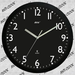 Zegar chodzący do tyłu czarny tarcza czarna /25,5cm