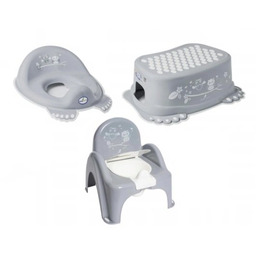 Zestaw NOCNIK krzesełko GRAJĄCY podnóżek NAKŁADKA sowy szary