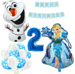 BALONY ZESTAW NA 2 URODZINY FROZEN KRAINA LODU