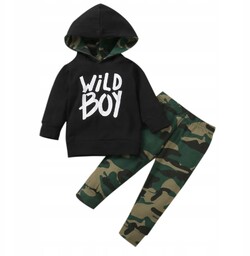 Dres Wild Boy dla chłopca bluza czarna kaptur