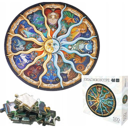 PUZZLE 500 ELEMENTÓW OKRĄGŁE HOROSKOP KARTONOWE DLA DOROSŁYCH