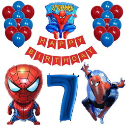 SPIDER MAN BALONY ZESTAW NA 7 URODZINY