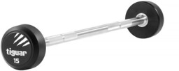 Tiguar, Barbell prosty, srebno-czarny, 15 kg