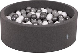 KiddyMoon Suchy Basen 90X30cm/200 Piłek 7Cm, Okrągły Miękki