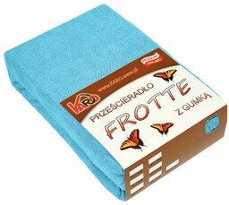 KARO Prześcieradło frotte z gumką 180x200 turkusowe 030
