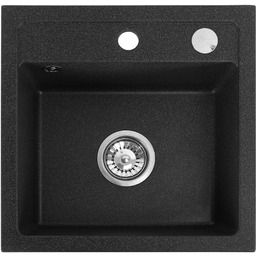 Rea Zlewozmywak granitowy West czarny nakrapiany