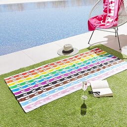 Playboy tęczowy króliczek bawełniany ręcznik plażowy 75 x