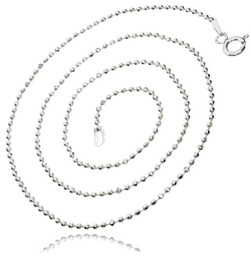 Srebrny łańcuszek kulkowy diamentowany kulki 1,5mm srebro 925