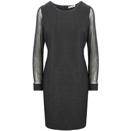 Brokatowa sukienka z tiulowymi rękawami Elegancka-38