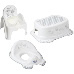 Zestaw NOCNIK krzesełko GRAJĄCY podnóżek NAKŁADKA sowy biały