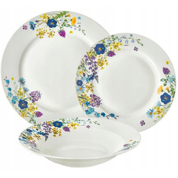 Serwis obiadowy dla 6 osób Fiori 18-elementowy Ambition