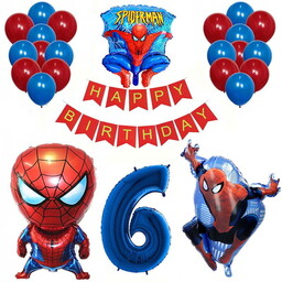 SPIDER MAN BALONY ZESTAW NA 6 URODZINY