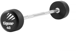 Tiguar, Barbell prosty, srebno-czarny, 40 kg