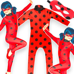 Strój Biedronka Przebranie Miraculum Kostium na Bal Opaska