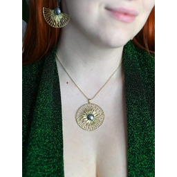 Wisiorek srebrny pozłacany - Słoneczne promienie duże