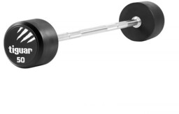 Tiguar, Barbell prosty, srebno-czarny, 50 kg