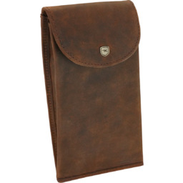 Pionowe skórzane etui na okulary brązowe ARIZONA